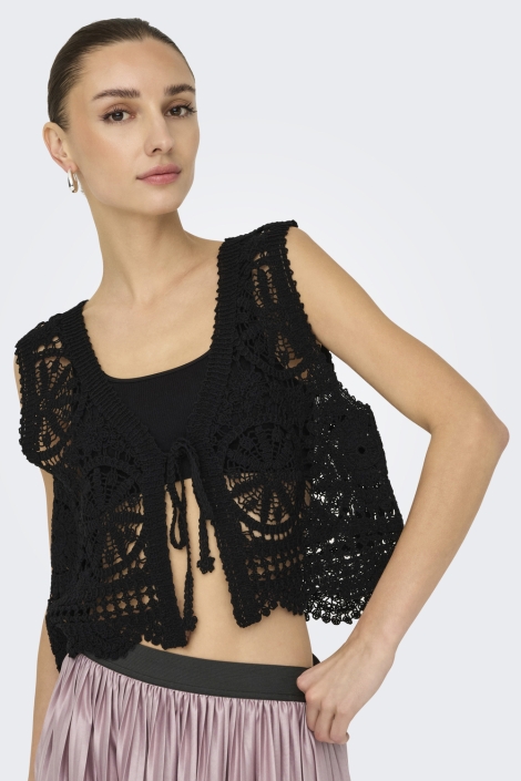 Jacqueline de Yong jdyvic s/l v-neck tie vest knt